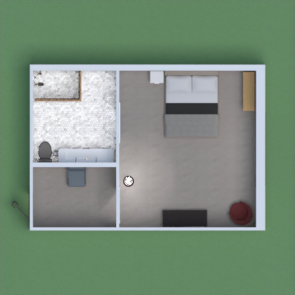 I designed it to look like a hotel room that I have seen before.