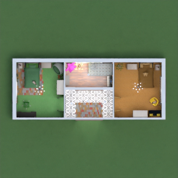 Teen sister has a Green room and younger has a Yellow. 
  Each sister has their own kitty cat inside of the room. I did do a few changes to curtains in the rooms and with the relax room. 
    I hope you guys will like it and vote me.