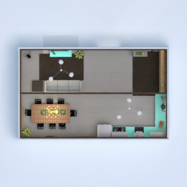 This is a modern, well lighted space with a comfortable living room and a nice kitchen and a small mud room-type space and a nice dining area as well. This took me a long time to make so I hope you like it!! Please vote if you like it. :)