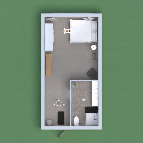 apartment with king sized bed and ensuite and hallway
