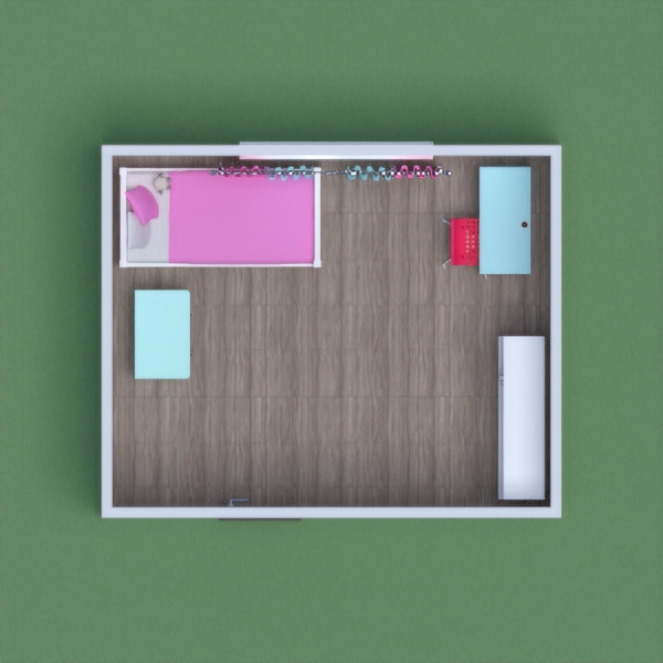 I wanted to make this room with plenty of storage for toys and a study area and I went with these colors because they seemed fun!
