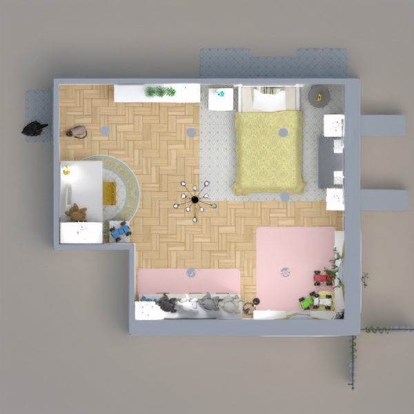 I tried to really add as much detail as possible both in the room and in the description so, this is a room for a tween girl that lives in a home with both a cat and a dog, makes and sells abstract art, collects stuffed bears, does makeup tutorials on Youtube and has a little brother that likes to make pillow forts and play 