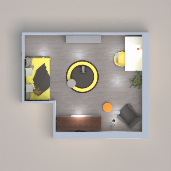 Kinderzimmer Grau Gelb; klein und gemütlich, hell und modern