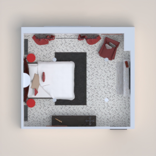 A Valentine's Day themed bedroom.