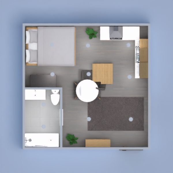 This cute apartment has snugly fit everything that a studio needs. I hope you like it and please vote for me! Good luck!