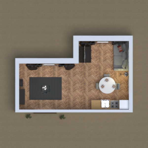This is a modern small cozy home.
