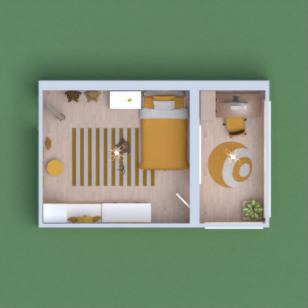 this is my modern bedroom. the color theme is mustard and white, and its for a child around 10 years old. please vote for me and leave a comment. i will vote for whoever votes for me.