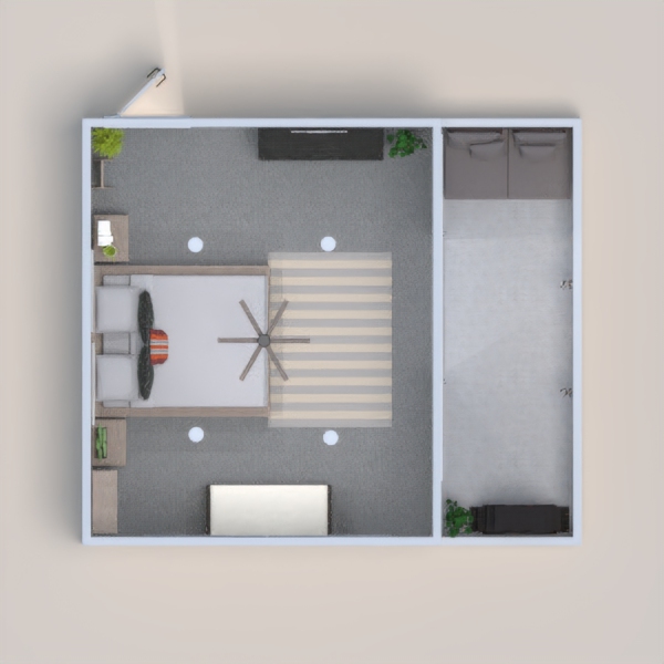 I wanted to try to make this room clean and an indoor-outdoor room by bringing a lot of plants in and making it nice and green but also very modern and clean