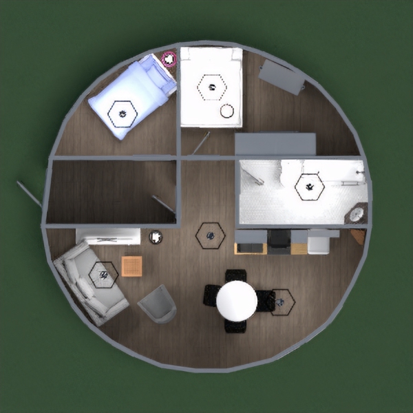 I thought of one of my dream bungalo homes from the future and here it is a tiny bathroom, super small kids bedroom a living room / kitchen room and an adults room I really needed to move the windows in the parents room !! LOL cya