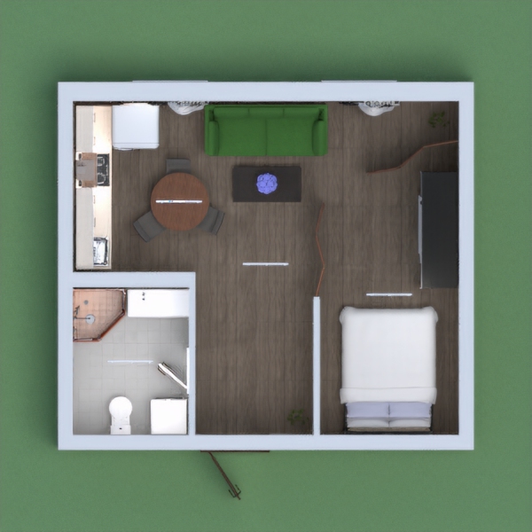 تصميم شقة صغيرة لشخصين وا لثلاثة اشخاص