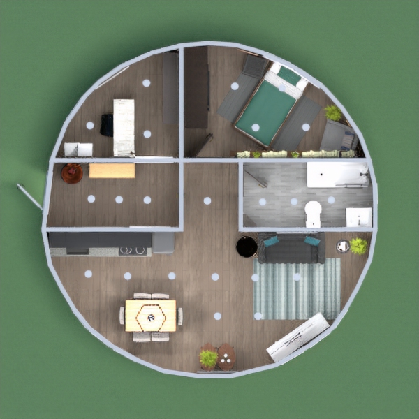 Modern-themed circular house :) Votes/likes are appreciated!