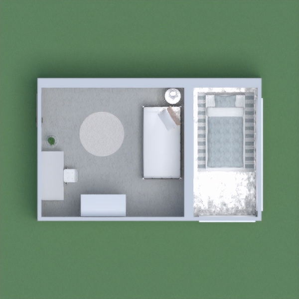 My project has 2 rooms with 1 bedroom in each and the main colour is white. yes one bedroom may be bigger than the other but, it still looks nice! :)