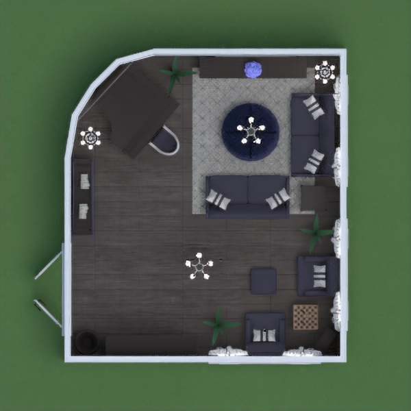 This is my living room design featuring a piano. The colors consist of grey, dark brown, white, and navy blue, I  hope you like it. Please comment honest feedback and to leave your page number so I can check out your design too :).