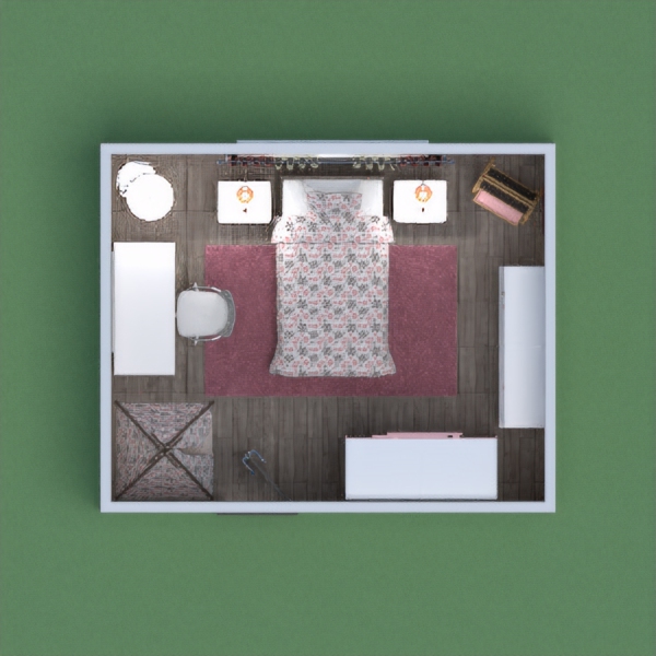This bedroom design was made for girls around 5-10. The color pallet  of the furnish in the room consist of greys, pinks, and white. I hope you enjoy it