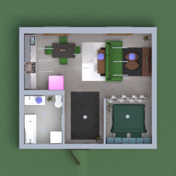 a nice but small apartment with a earthy vibe