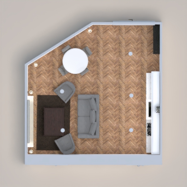 My project has lots of space and sectioned of rooms like a living room, kitchen and dinning area. One room can seem small but once its all put together it can look so beautiful. My goal in this small room was to make it feel bigger with sectioned of spaces. Please comment! Hope you like it!