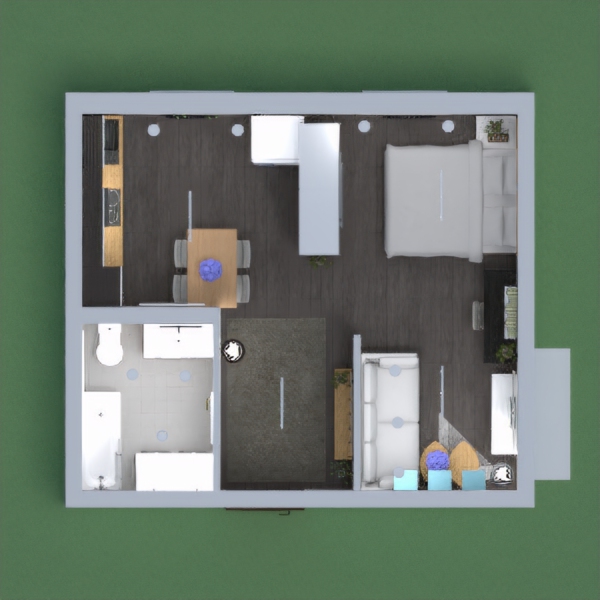this is an apartment, a loft, small, modern place thats contain a full, simple life.
