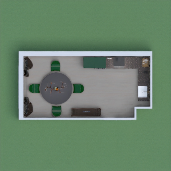 This is my kitchen! It is dark green and brown themed. Hope you like it!