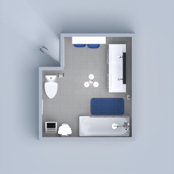 My project is a blue bathroom for the contest. It includes one toilet, a shower/bath with a screen, a double vanity, a trash can, hanging storage, bathmat, and bin storage. (Also includes toilet paper, a real necessity for these times.) The toilet is behind the wall so that you can have some privacy. Thanks for viewing my submission.