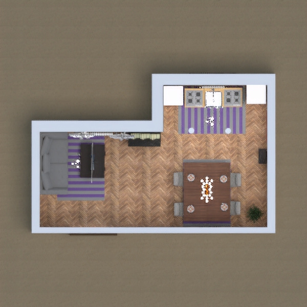 It is a nice kitchen and living room, Its pretty small but that's ok.  I added many details.
