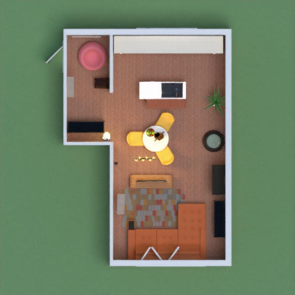 Mini livingroom,Small kitchen,Little play area.