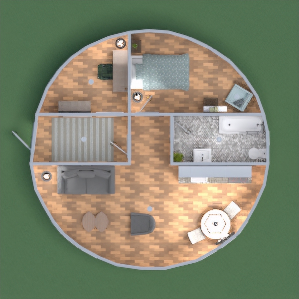 This is a little round house I designed while at school. Please vote for me because I am bored at school.