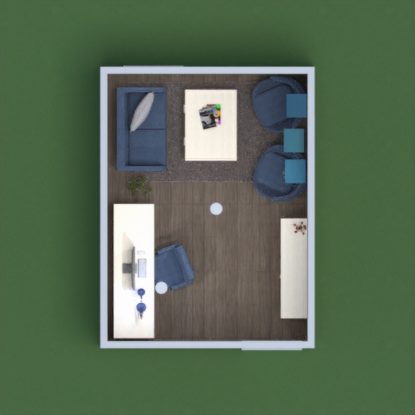 This office has the main colors of blue and white. These colors complement each other in amazing ways. (I tried my best to make this space work it was the hardest to work with because it is so small)