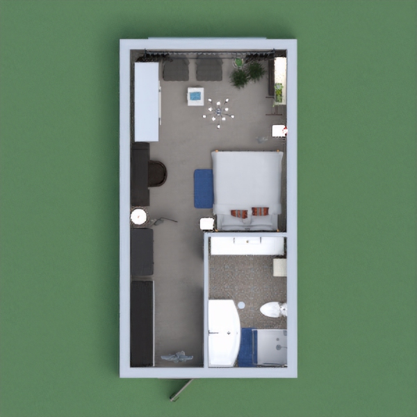 This is a project contains a little bathroom with bedroom.
