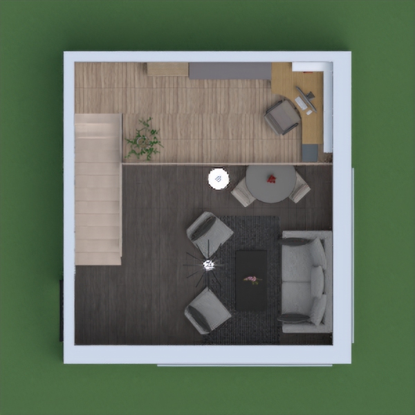 Living Room, Kitchen and office.