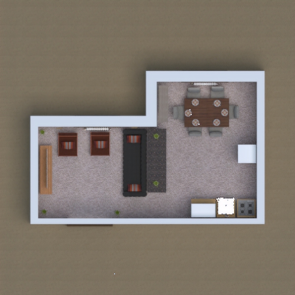 casa com 2 comodos sala e cozinha