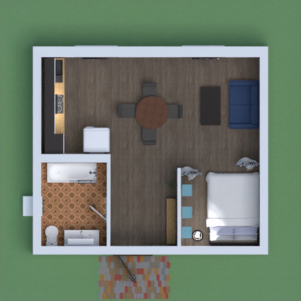 I have done a modern, one bedroom 1 bath house, I have designed it so you can open and close the curtians for your bedroom.