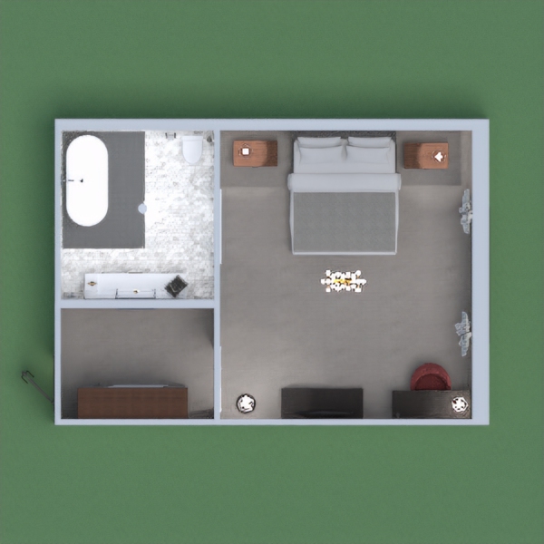 A simple and elegant Hotel Room