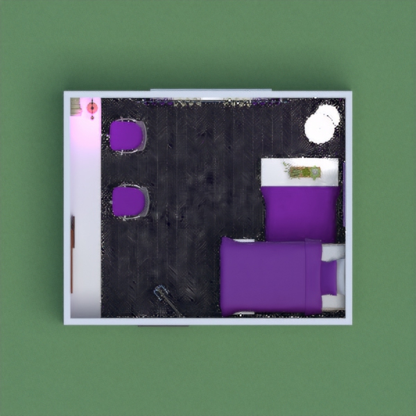 a purple themed room with a purple accent wall. ( even though the the instructions said the walls should be white). the room has a bunk bed with a wardrobe as the wall. hope you like it and please vote