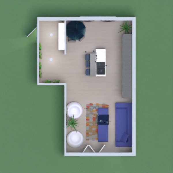 This house is mixed with all different things from a green house to a home on the beach. I tried to add a bit of different colors, but not to much because I didn't want it to ruin the design I was going for. The design I was going for was a modern house with the colors blue,white, gray, and a few other colors. I also wanted to make it a place for a family to grow in and have fun! I hope you like my design.