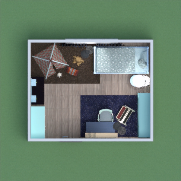 This project is just a simple child's room, specifically for a boy. you cans see in this room the dominance of the color of blue from the bedding, cabinets, and even the desk. Even if it's small, it has allot of features like the bed and closet , the desk area for studying and of course a small play place for your child.