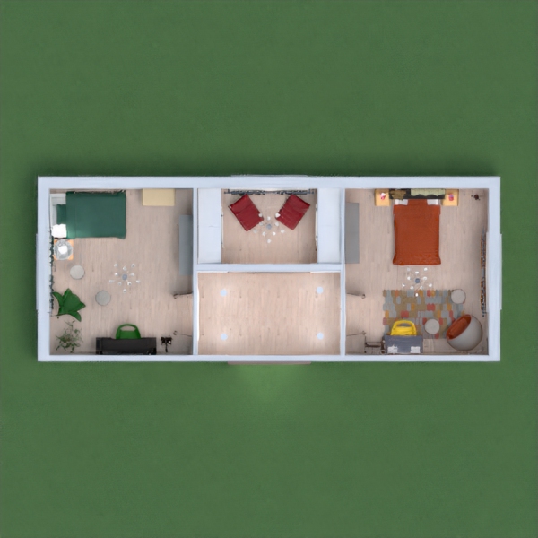 I really like the idea of two sisters that have bedrooms that are yellow and green because those colors really go together and I also love the idea of the rooms being connected by a foyer with a relaxation room! I really hope you all like my design because it truly is one of my best!