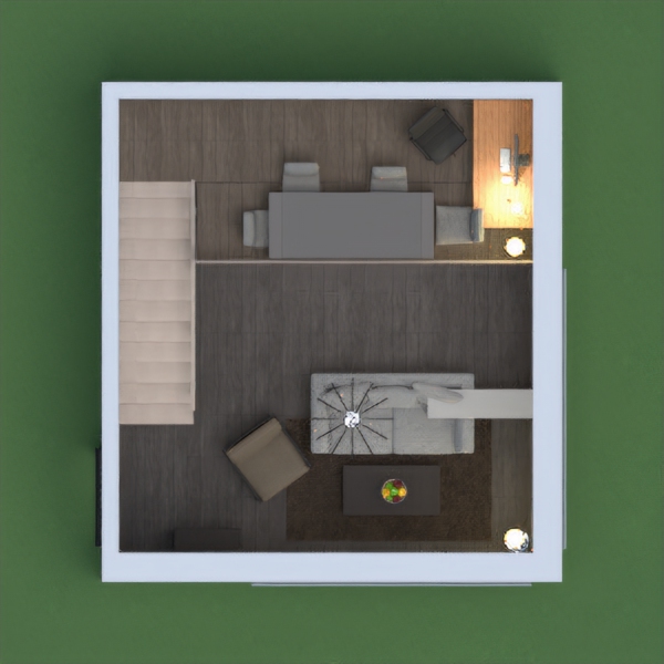 This is now my third project. Not my best since I'm cramped in a small space. Never the less, I managed to make a decent kitchen area, a nice looking living room, a dining room up above, and a work space next to the dining area.