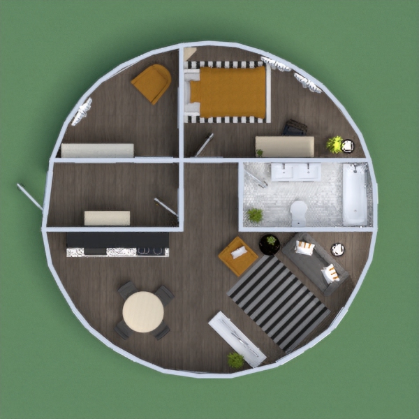 In this circular house, there is a living room, kitchen, bedroom, bathroom, and a library to read your favorite books. Hope you like it and Happy Thanksgiving ya'll!
