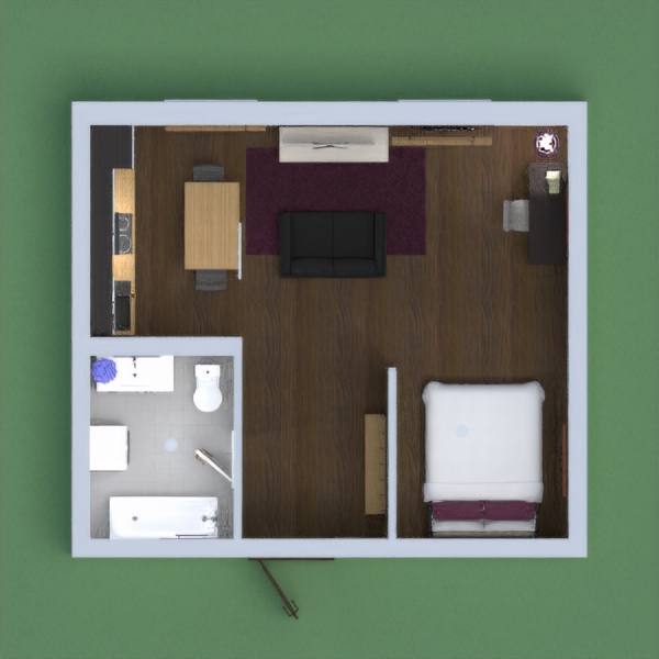 a 1 person semi-modern apartment
