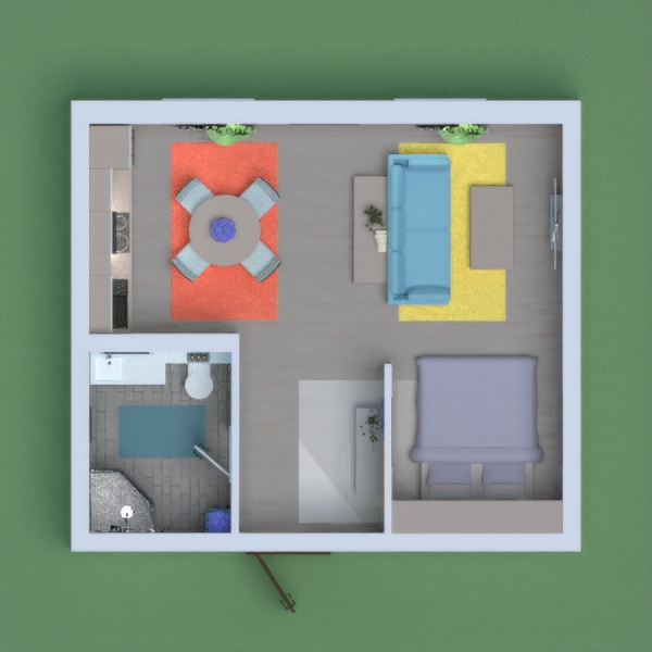 A colourful apartment.