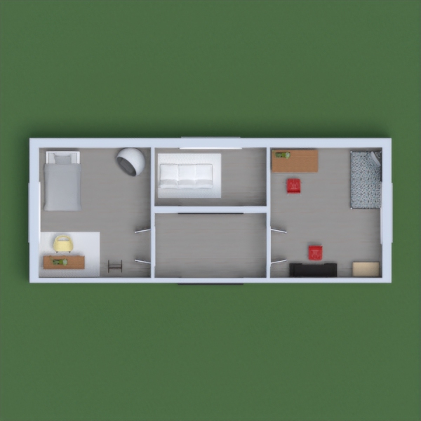 2 bedrooms and a free room