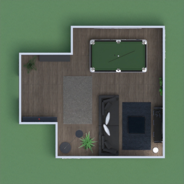 It's just a simple hang out room for a family with a pool billiard table, a video games and tv corner with a comfy couch. And because of the family and some friends of them likes darts there is a dart board, too. For the family this is one of the most important rooms, where they can be together and have some fun.