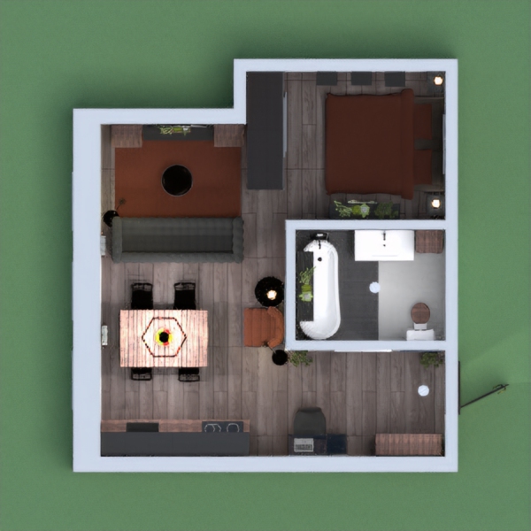 Small apartment in the industrial style