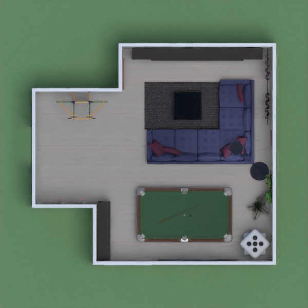 simple and comfortable room for board game