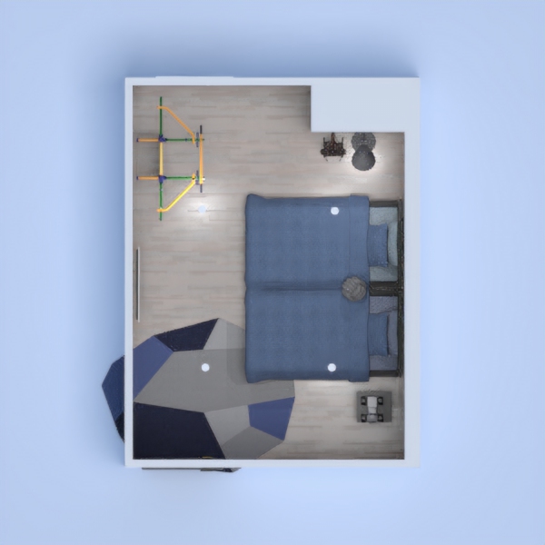 Boys bedroom with Navy Blue and Black theme. Designed for a mid-teen to a teenager so around 14-15