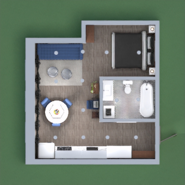 Un apartamento diseñado para un soltero, con todos modernos y elegantes y espacios  muy funcionales