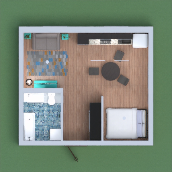 A cozy apartment with a mountain meural, has all the basic requirements for living. Please leave a vote if you like! commnt if you do and i will like yours!