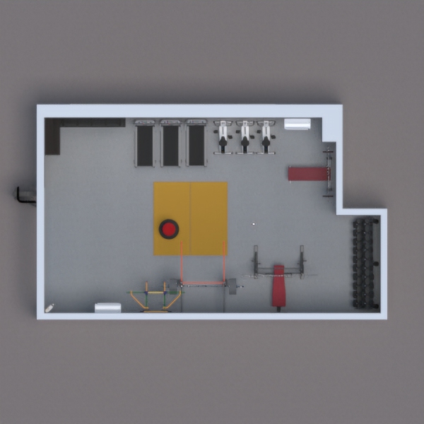 Small Gym for young people to get fit, with a yellow and gray theme. It would mean so much if you liked my project.
- Olivia.