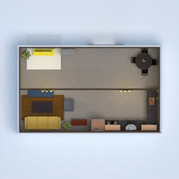 kitchen and living room