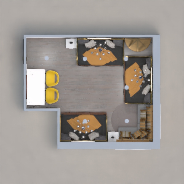 PLEASE VOTE. Worked really hard night in day to fit three kids in one room. This house is based on my triplets siblings 2 girls and boy. This is what they room kinda looks like it is beautiful. I know it is not yellow and gray but I stuck with orange island gray and some yellow hint. Hope you like. VOTE PLEASE ????